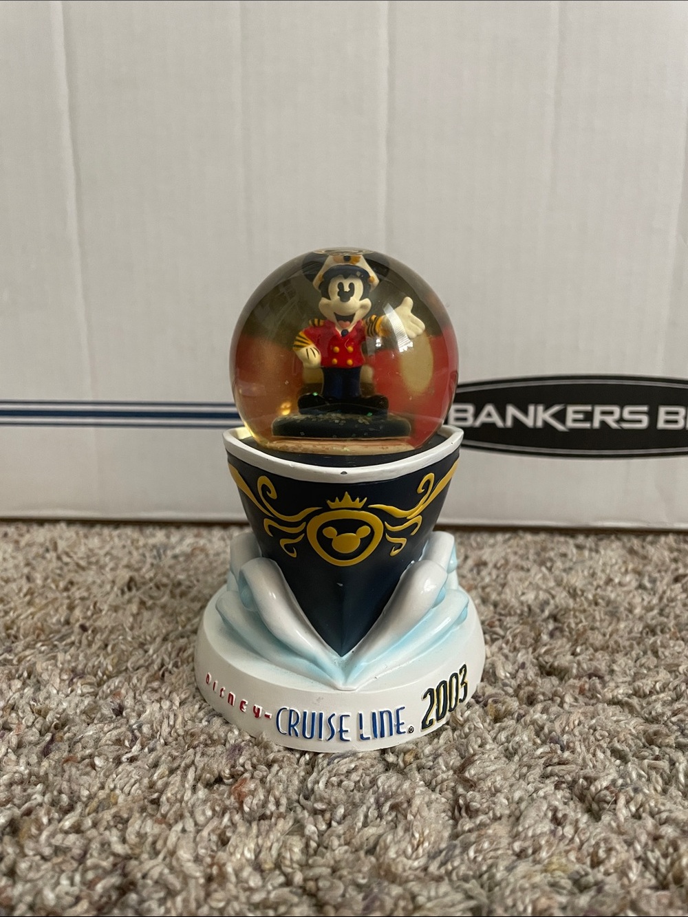 Disney Cruise Line 2003 Snow Globe Captain Mickey 5”